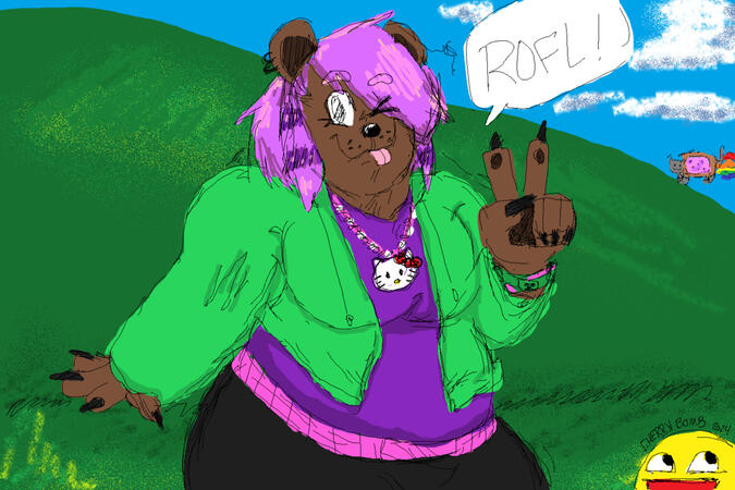 art of my fursona done in ms paint!